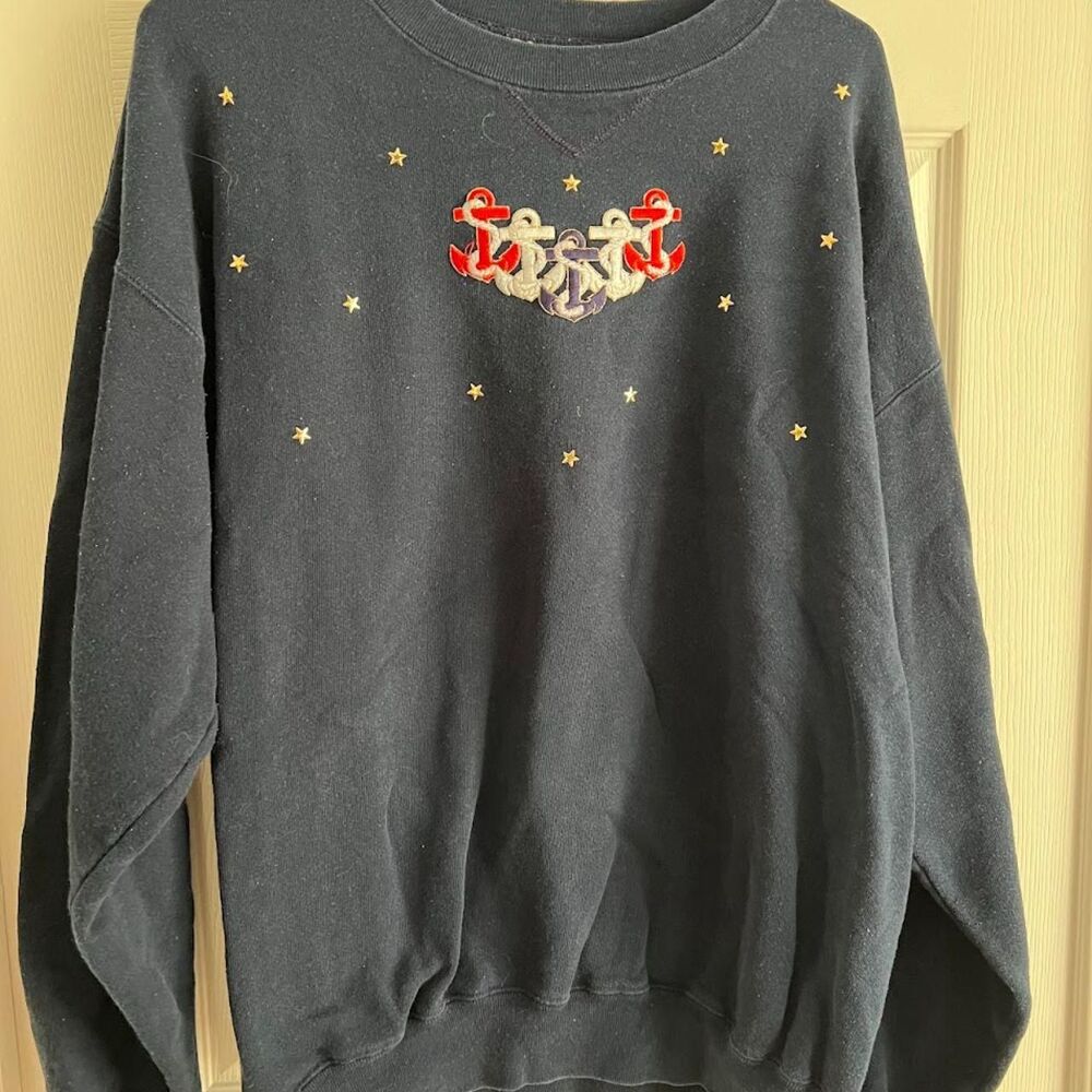 Vintage Navy Anchor Sweatshirt size L